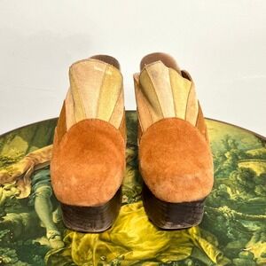 Free People Patchwork Suede Platform Mule Clogs 38